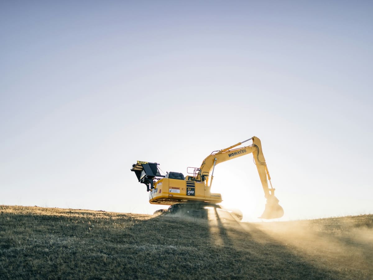 Excavator on a work site